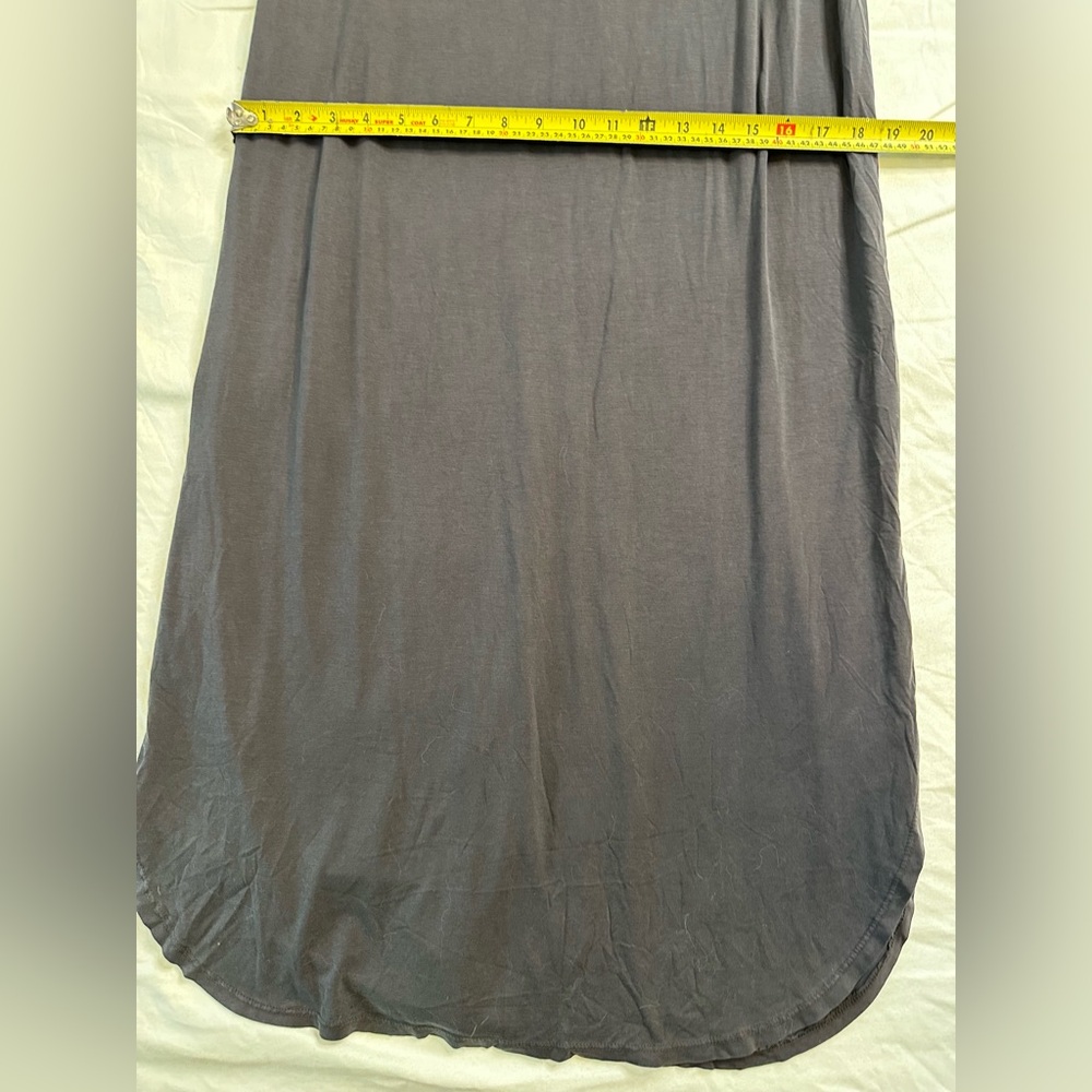 PROJECT SOCIAL T Charcoal Gray Sleeveless Cotton Maxi Dress Snap Back Raw Edge L - Picture 9 of 12
